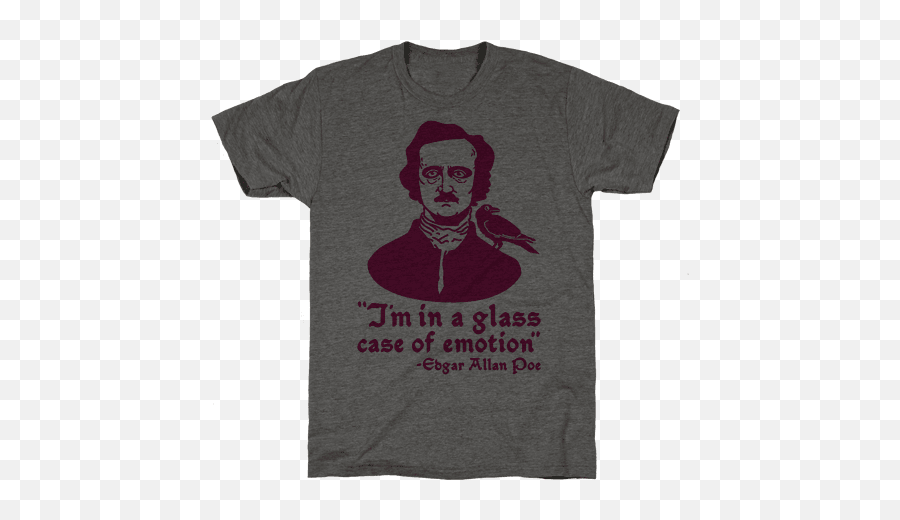 Edgar Allan Poe Pun T Emoji,In A Glass Case Of Emotion