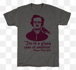 Edgar Allan Poe Pun T Emoji,In A Glass Case Of Emotion