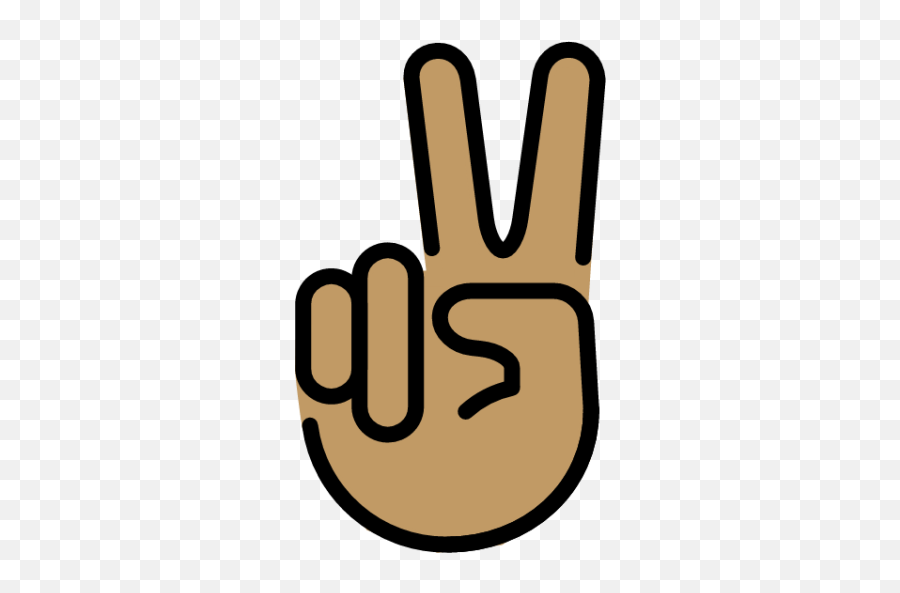 Medium Skin Emoji - V Sign,Victory Hands Emoji