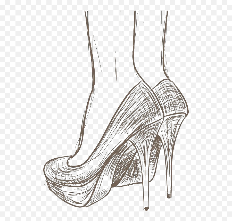 Download Shoe Drawing High - Draw High Heel Shoes Full High Heel Shoe Drawings Emoji,High Heel Emoticon Facebook