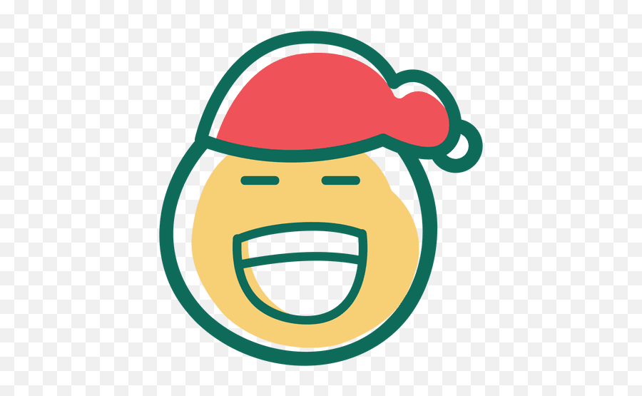 Laugh Santa Claus Hat Face Emoticon 36 - Transparent Png Happy Emoji,Sleigh Emoji