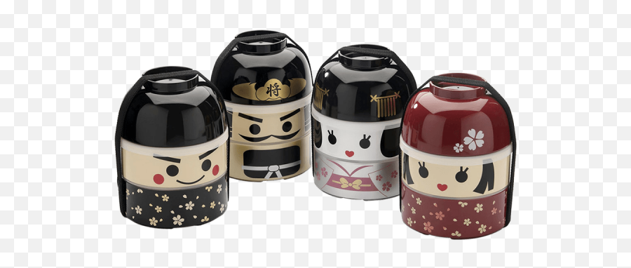 Bento Box Kokeshi Akita 8 - 850 Ml Emoji,Smiley Emoticon Ichiro