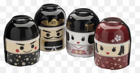 Bento Box Kokeshi Akita 8 - 850 Ml Emoji,Smiley Emoticon Ichiro