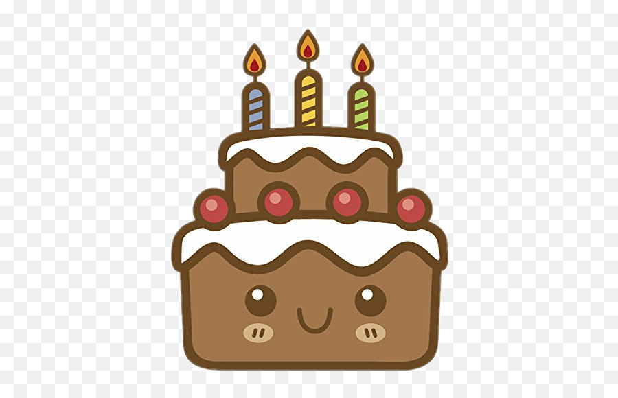 Face Cute Cake Sticker By Daniela Teixeira - Kawaii Cartoon Birthday Cake Emoji,Emoji Face Cake