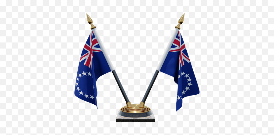 Premium Cook Islands Double Desk Flag Stand Flag 3d Emoji,Flag Of Israel Emoji