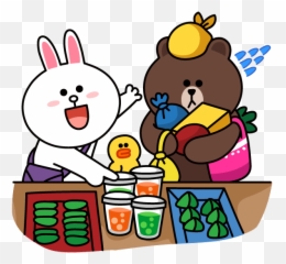 Bunny - Line Sticker Png Food Emoji,Hairdryer Emoji