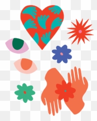 Heart Flower Eyes - Temporary Tattoo Emoji,Emoji Temporary Tattoos