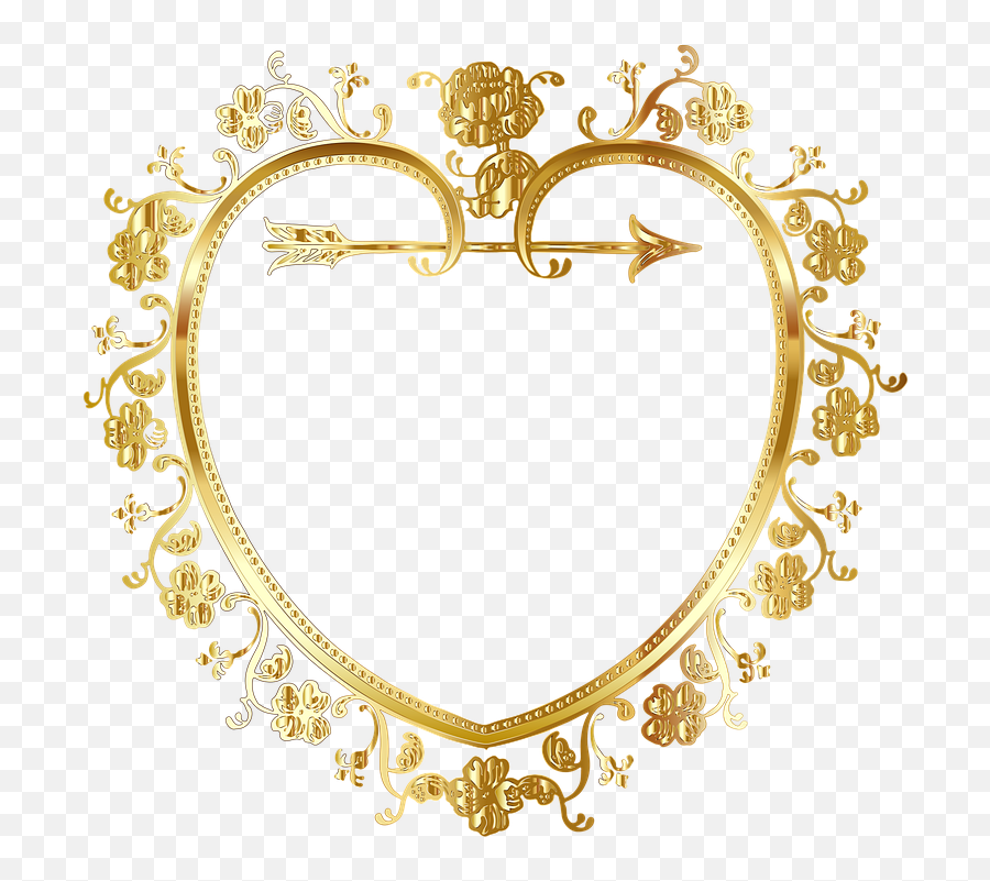 Heart Frame Border Line - Dessin Coeur Emoji,Gold Sky Emotions