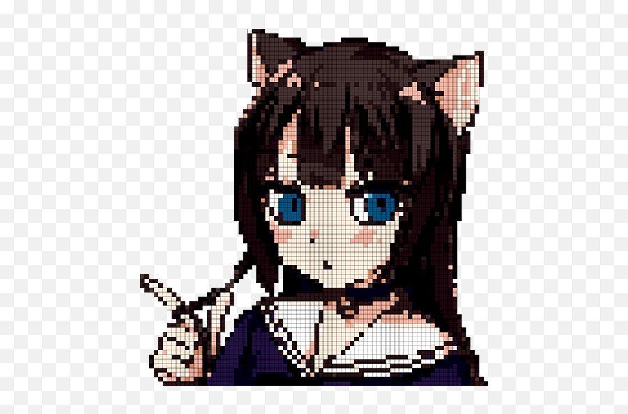 Updated Anime Manga Color By Number - Pixel Art Coloring Pixel Arts Anime 200 X 200 Emoji,Manga Emotions 3/4 Reference