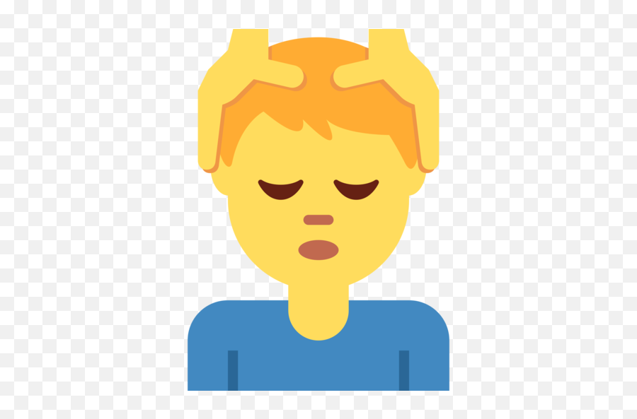 Man Getting Massage Emoji - Man Getting Face Massage Emoji,Massaging Head Emoji