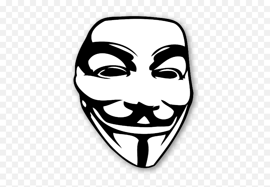 Guy Fawkes Mask Anonymous Text Clip Art - Anonymous Mask Clipart Emoji,Anonymous Emoticon Facebook Mask