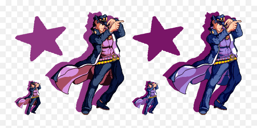 Fanart Jotaro In Pixelart Stardustcrusaders - Black And White Star Pattern Art Emoji,Jotaro Kujo Emotion