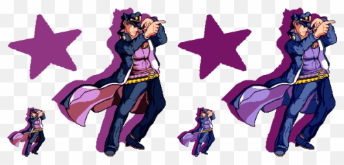 Fanart Jotaro In Pixelart Stardustcrusaders - Black And White Star Pattern Art Emoji,Jotaro Kujo Emotion