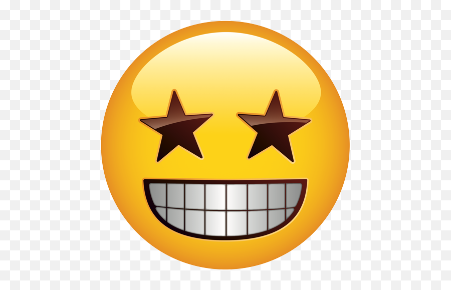 Bronze Star Struck Face 0 - Smile Emoji With Missing Tooth,Star Eyes Emoji