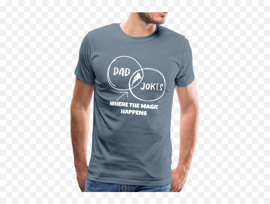 Funny Dad Jokes Venn Diagram Short - Sleeve Tshirt Premium Emoji,Are His Heart Emojis Jokes