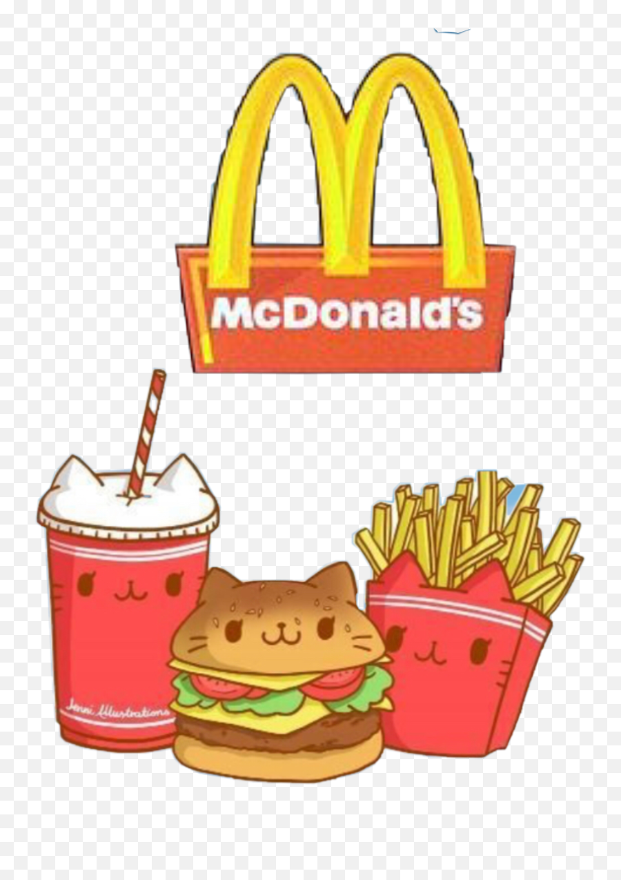 Fast Food Sticker Challenge On Picsart Emoji,Cat Emoji With A Burger And French Fries Coloring Page