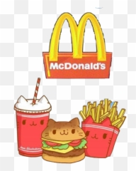 Fast Food Sticker Challenge On Picsart Emoji,Cat Emoji With A Burger And French Fries Coloring Page