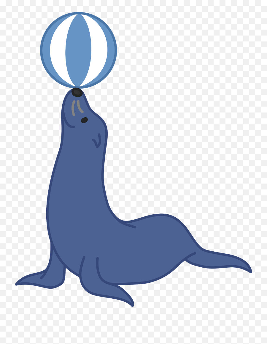 Sea Lion Animal Balancing Ball - Seal Balancing Ball On Nose Clipart Emoji,Sea Lion Emoji