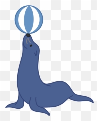 Sea Lion Animal Balancing Ball - Seal Balancing Ball On Nose Clipart Emoji,Sea Lion Emoji