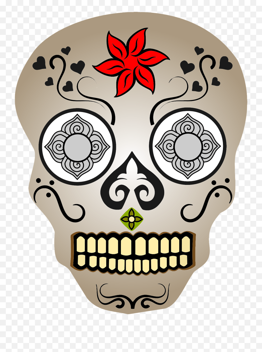 Ornate Skull Transparent Png - Sugar Skull Easy Emoji,Day Of The Dead Emoji