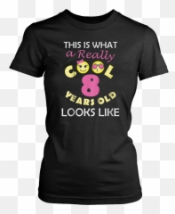 8 Years Old Birthday Tee For Girls Fun Smiley Emoticon T - Pika Emoji,Humble Emoticon