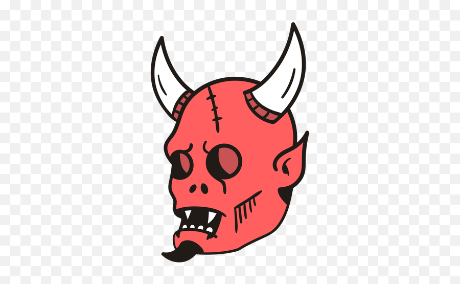 Devil Head Hand Drawn - Devil Head Silhouette Emoji,Inverted Pentagram Emoji