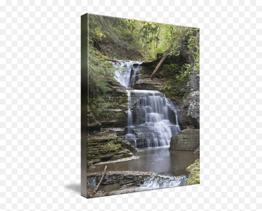 Mill Waterfall Primary Low Flow By Michael Stephen Wills - Robert Treman State Park Emoji,Water's Emotion Is