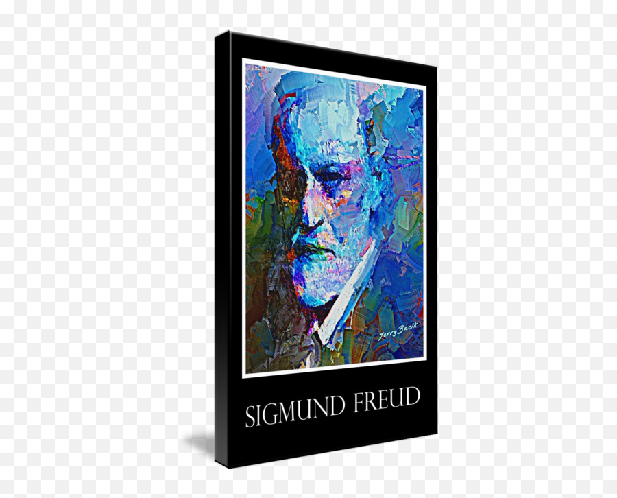 Sigmund Freud Poster By Jerry Bacik - Abstract Freud Emoji,Poster With Emotion Faces