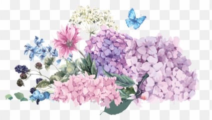 Download Flower Bouquet Hydrangea Wedding Illustration - Vintage Flower Pot Vector Emoji,Bouquet Of Flowers Emoticon