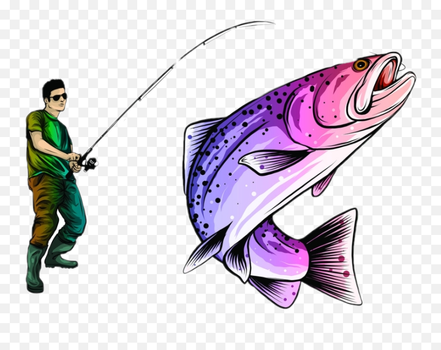 Fish Fishes Sticker By Haeli Cevette - Mitchell Fisherman Emoji,Fishing Pole Emoji