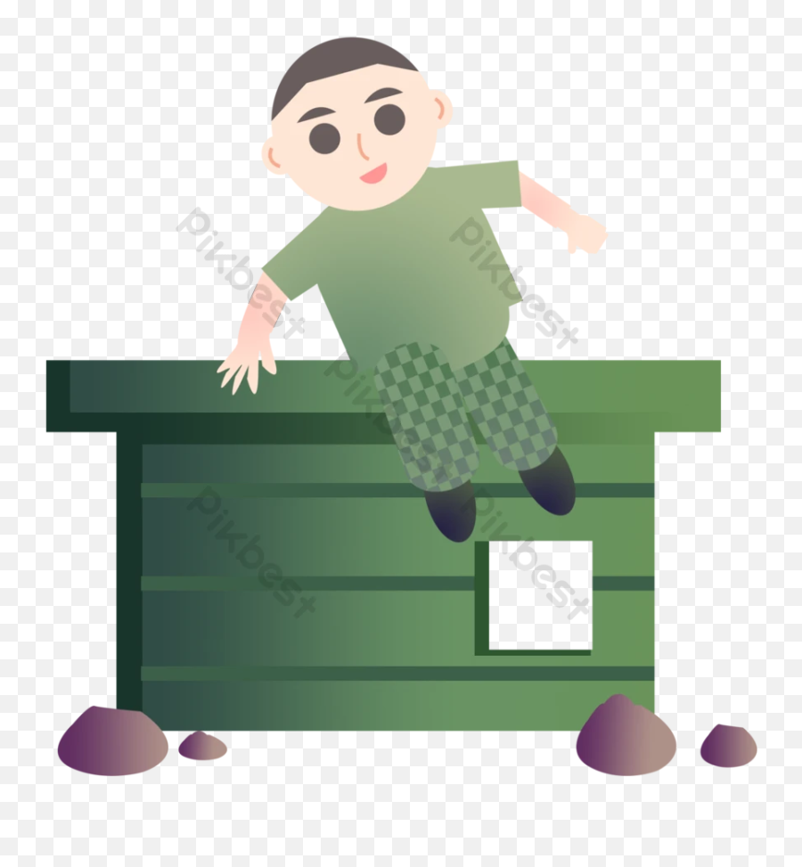 Military Over Obstacle Illustration - Boy Emoji,Copy And Paste Free Cupid Emoticon