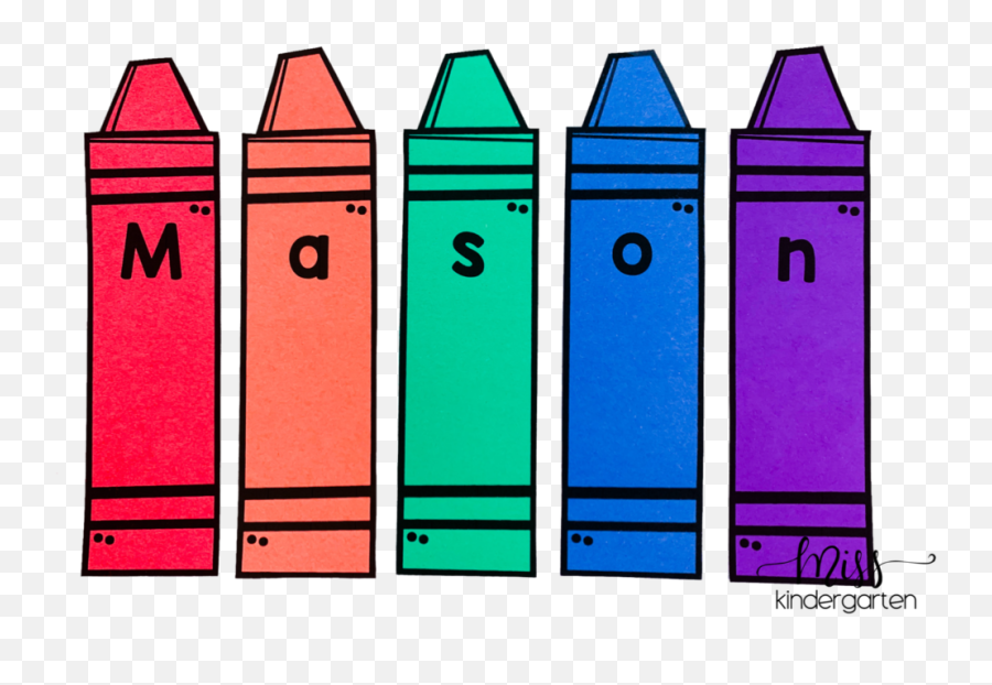 Crayon Box Name Craft - Miss Kindergarten Vertical Emoji,Printable Display Name Tags With Emoticons