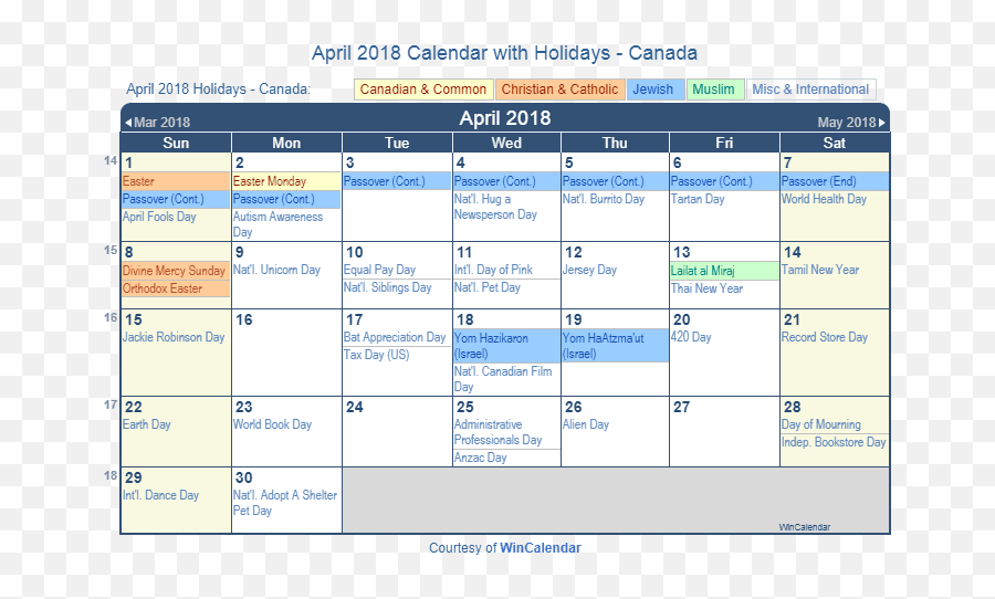 April 2018 Calendar With Holidays - Vertical Emoji,National Sibling Day 2018 Emojis