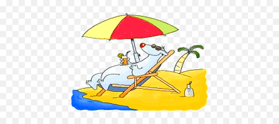 Summer Holiday Cartoon - Clip Art Library Emoji,Relax On The Beach Emoticon