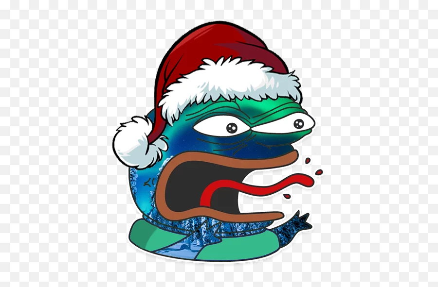 Telegram Sticker From Winter Pepe Pack Emoji,Christmas Themed Pepe's Emoji