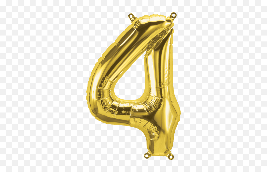Gold Number 4 Four 16 Balloon Emoji,Four Star Emoji