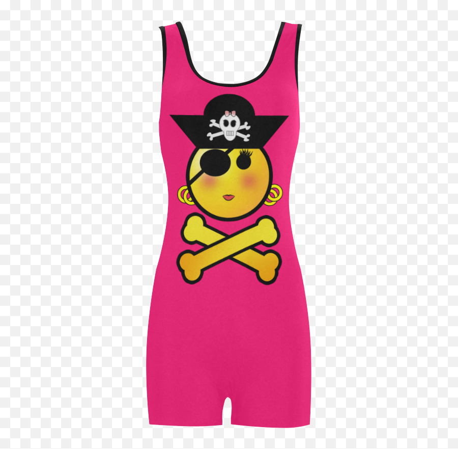 Pirate Emoticon - Smiley Emoji Classic One Piece Swimwear,Maple Emoji