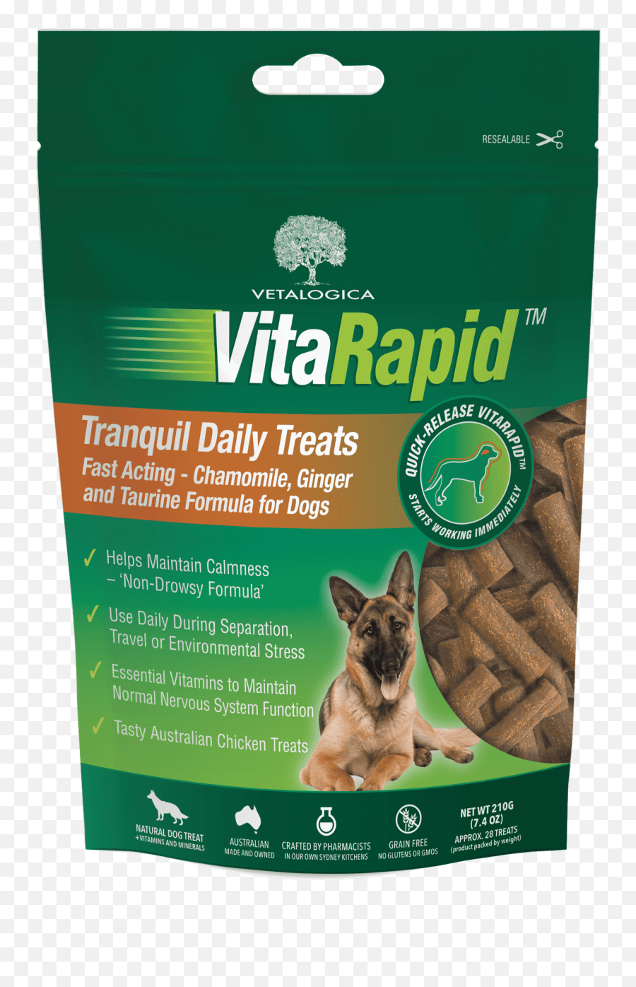 Vitarapid Tranquil Daily Treats For Dogs 210g - Vetalogica Vitarapid Dog Tranquil Treat 210g Emoji,What Emotions Do Dogs Have