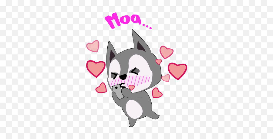 Husky Dog Emoji U0026 Sticker By Tien Ti Tung,Dog Love Emoji