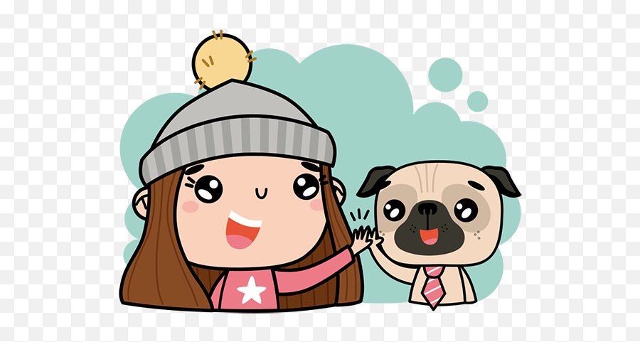 Pug Life Ii - Emoji Stickers On Behance Pugs And Kisses Happy,Anarchy Emoji