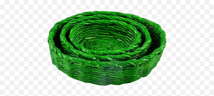 Buy Green Round Newspaper Basket Set Of - Solid Emoji,Garden Hose Emoji