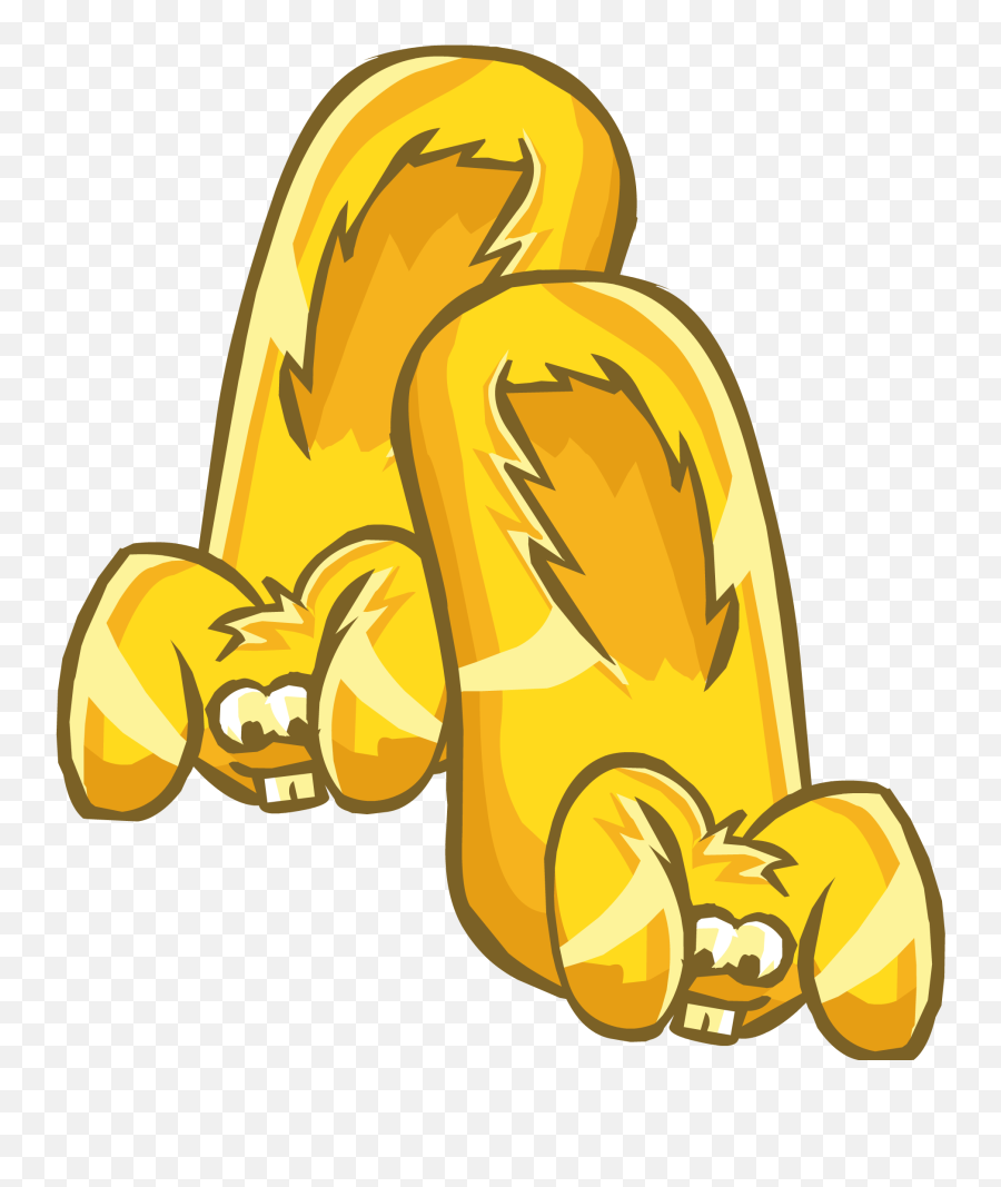 Gold Bunny Slippers - Club Penguin Bunny Slippers Emoji,Where Can I Buy Emoji Slippers