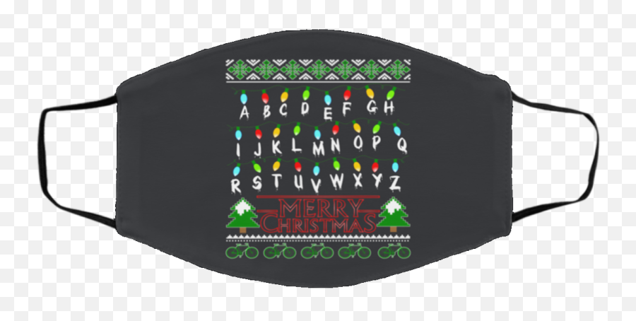 Strange Christmas Lights Alphabet Ugly Christmas Face Mask - Skechers Face Mask Emoji,Different Fae Emojis