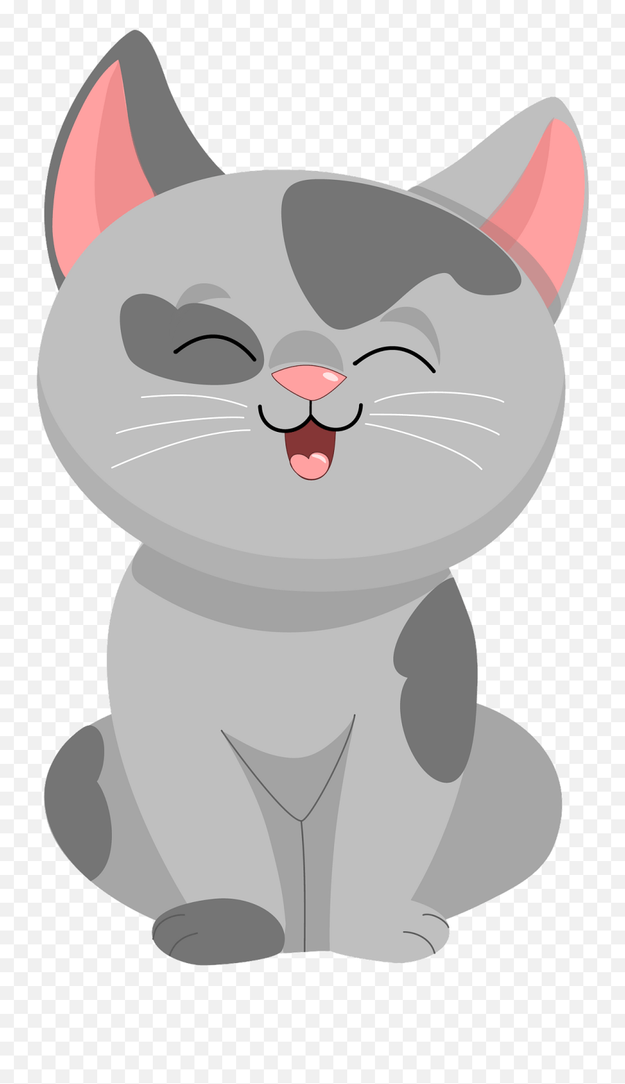 Cat Clipart - Happy Emoji,Grey Cat Emoji
