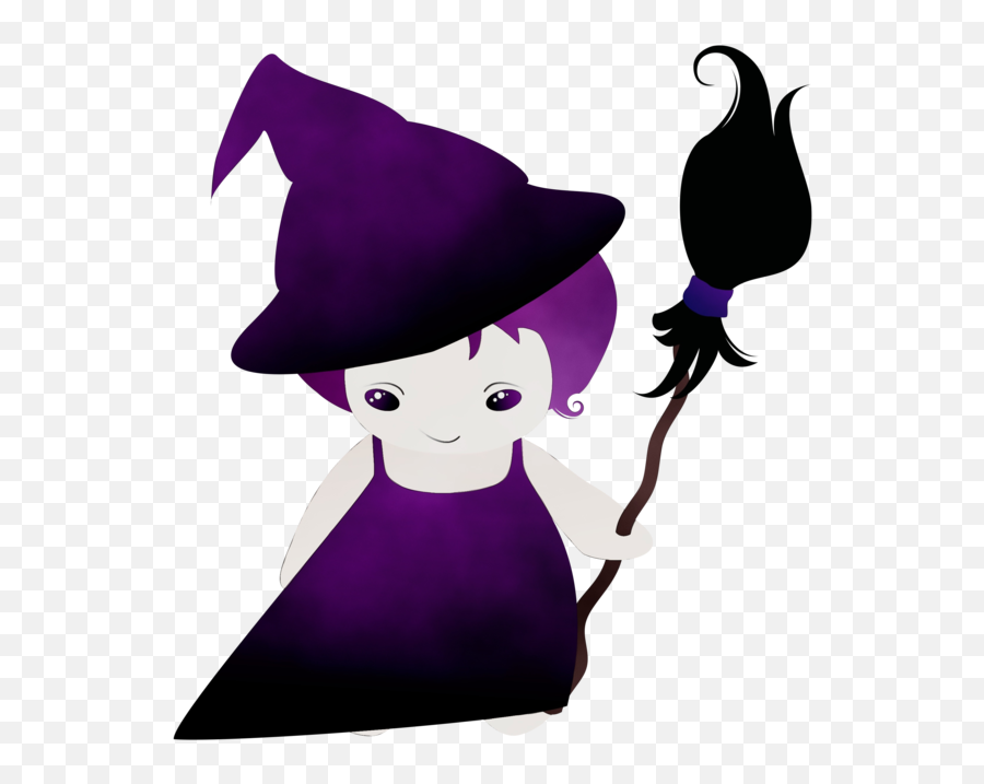 Witch Cartoon Drawing Violet Witch Hat - Magician Emoji,Witch Flying Into Tree Emoticon