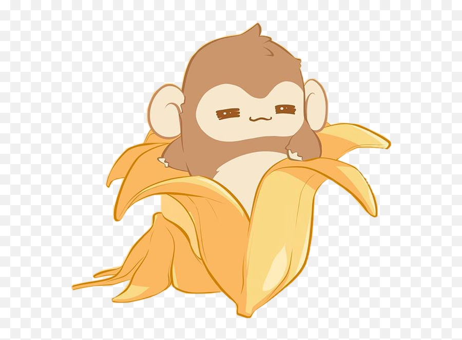 Banana Monkey Sticker By Kawaii2 - Kawaii Sticker Cute Monkey Emoji,Monkey Emojis On Android
