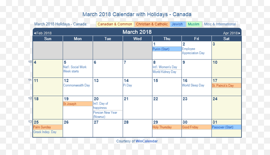 March 2018 Calendar With Holidays - Vertical Emoji,National Sibling Day 2018 Emojis