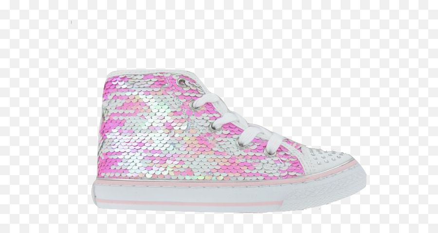 Primigi Pink Sequin High Top Sneaker - White And Pink Sequin High Sneakers Prigmi Emoji,Emoji Girls Shoes