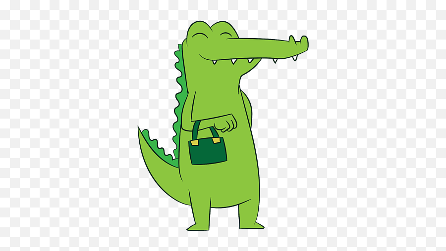Funny Alligator With Handbag Crocodile Greeting Card - Handbag Emoji,Mardi Gras Iphone Emojis