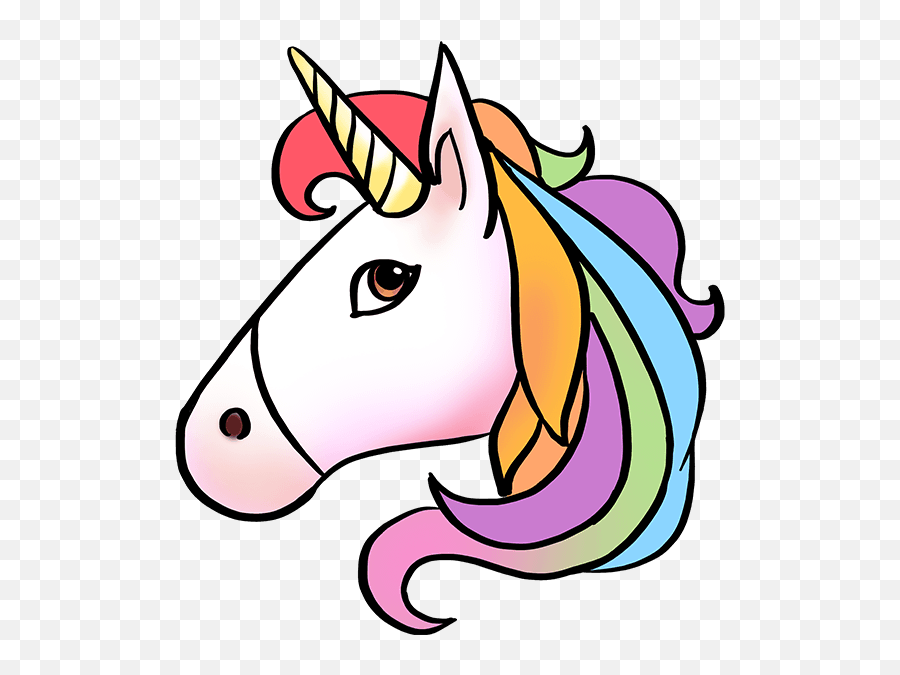 Easy Drawings Unicorn Emoji Drawing - Dessin Facile De Licorne,Unicorn Emoji